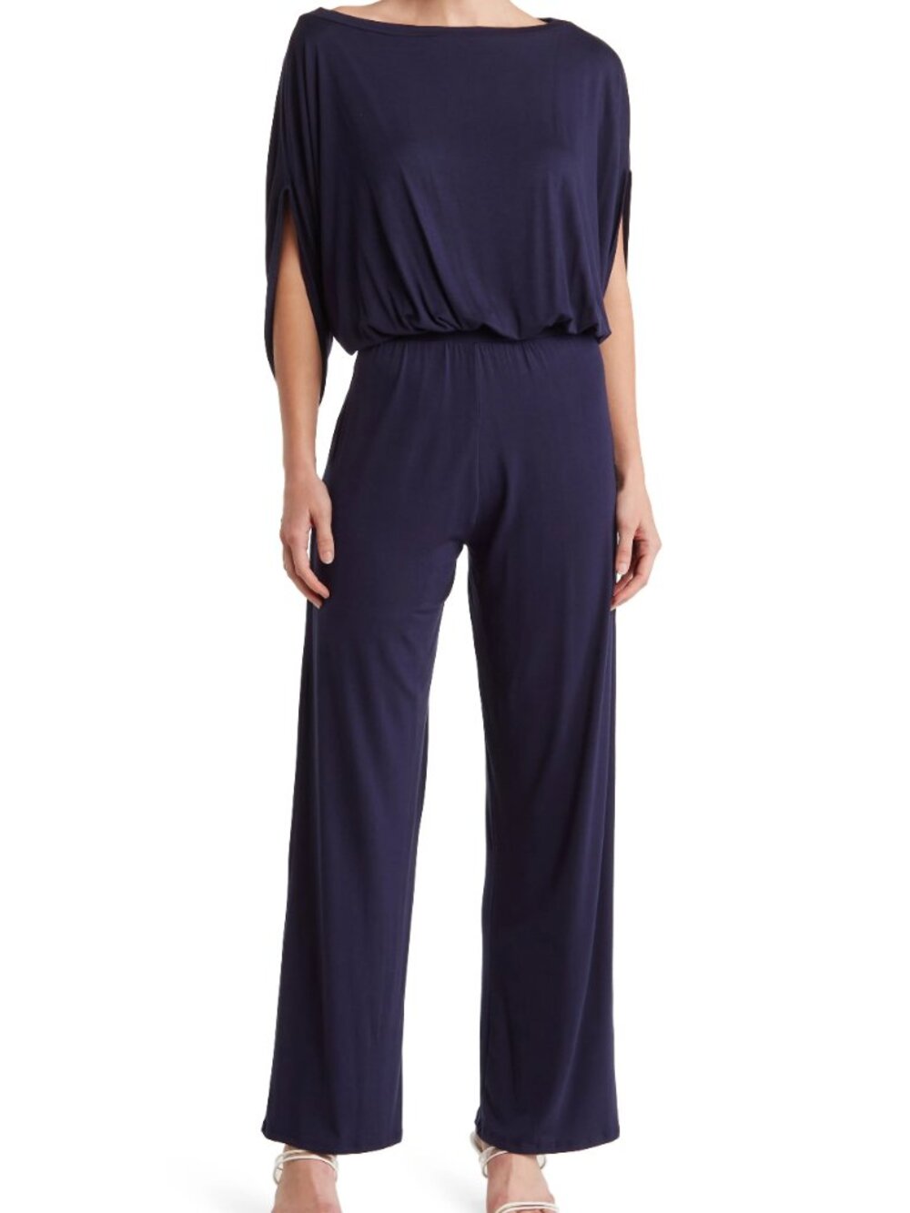 GO COUTURE XL Navy Modal Dolman Sleeve Wide Leg Jumpsuit Made in USA Nordstrom